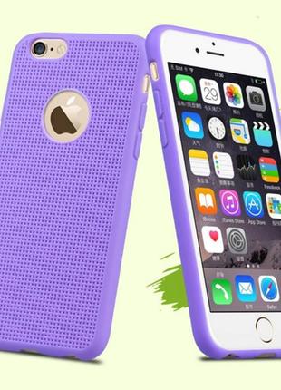 Силіконовий фіолетовий чохол для iphone 61 фото