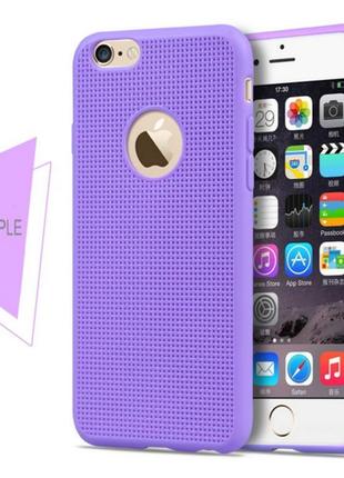 Силіконовий фіолетовий чохол для iphone 62 фото