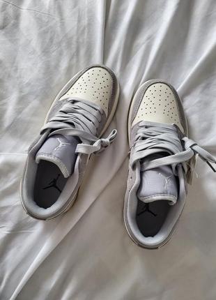 Nike air jordan blanche low blue5 фото