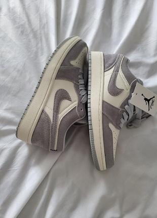 Nike air jordan blanche low blue4 фото