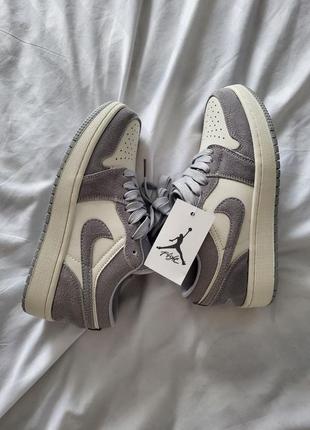 Nike air jordan blanche low blue6 фото