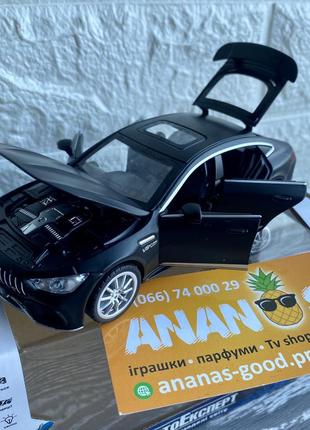 Машинка mercedes benz amg gt 63  металлическая 15см черн , масштаб 1:32 , открывается все , горят фары , звук