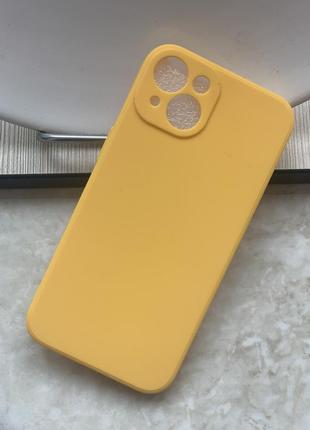 Жолтый силиковый фирменный чехол для iphone 143 фото