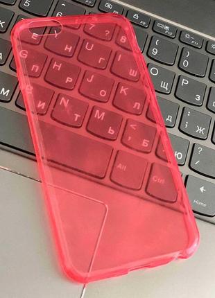Силиконовый прозрачно-розовый чехол для iphone 6