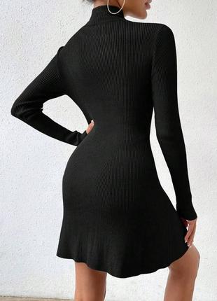Женское мини платье в рубчик, хорошее качество турецкий рубчик3 фото