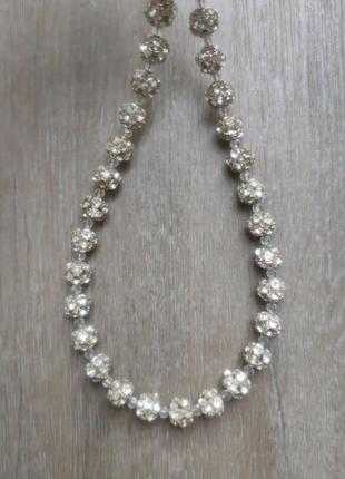 Тренд чокер, колье, ожерелье, подвеска, бусы, намисто, коралі металлические бусины со...