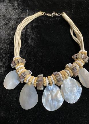 Намисто плетене з перламутром