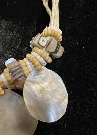 Ожерелье плетеное с перламутром2 фото
