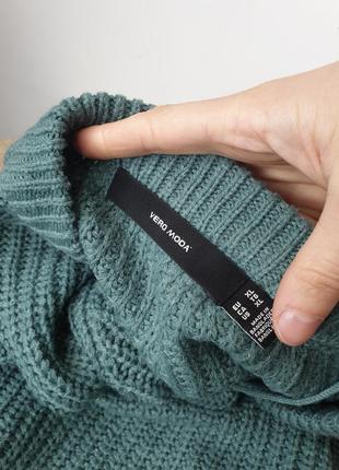 Базовый теплый вязаный свитер джемпер мятного цвета оверсайз vero moda10 фото