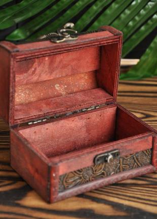 Деревянный сундук, 12 х 7.5 х 7 см