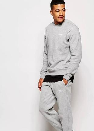 Базовый свитшот nike swoosh club crew neck sweatshirt grey