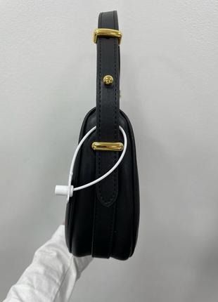 Сумка багет prada arque leather shoulder bag black черная маленькая кожа классическая люкс7 фото