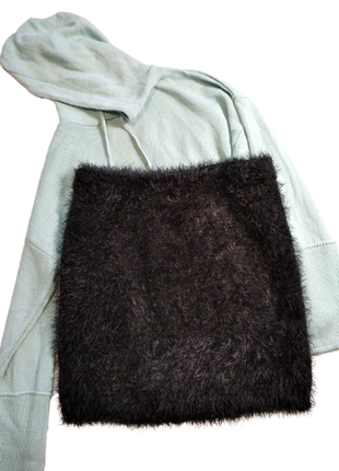 Теплая вязаная юбка оливок из травки от casual clothing1 фото