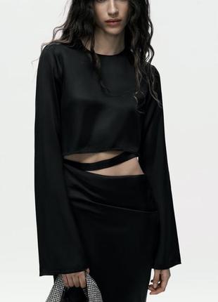 Вечернее черное платье из вискозы zara