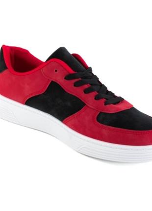 Стильные красные черные замшевые кроссовки кеды криперы большой размер батал4 фото