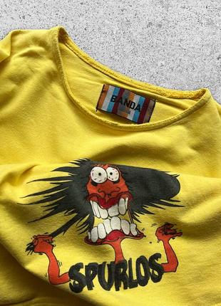 Spurlos banda 90s vintage big graphic print yellow t-shirt very rare винтажная футболка6 фото