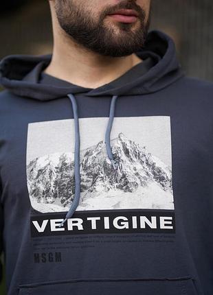 Худі з принтом 'vertigine' графіт 2