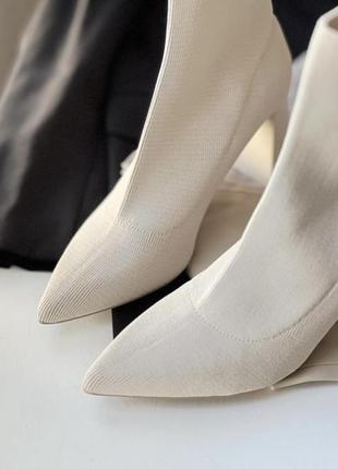 Ідеальні текстильні чоботи zara на зручному каблуку оригінал5 фото