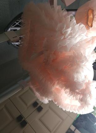 Очень пышное воздушное детское платье розовая мечта с длинным рукавом на праздник день рождения вечеринку фотосессия на 4 5 6 7 7-ти 7-ти недель9 фото
