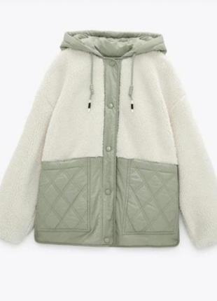Дизайнерська куртка тедді з капішоном утеплена ( синтепон 200) в стилі зара