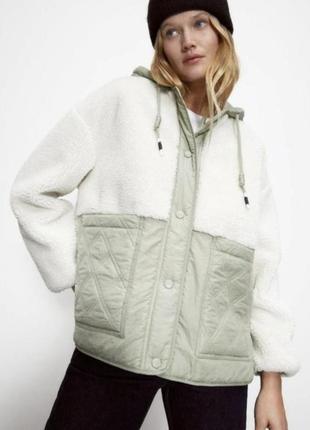 Дизайнерська куртка тедді з капішоном утеплена ( синтепон 200) в стилі зара2 фото