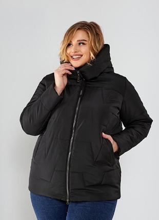 Жіноча демісезонна куртка батал 063 (р.50-70) чорний