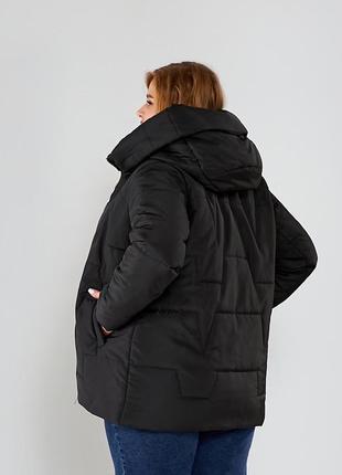 Женская демисезонная куртка батал 063 (р.50-70) черный3 фото