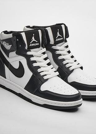 Стильные подлиночные черно-белые кроссовки хайтопы весна/осень на мальчика, кожаные/натуральная кожа