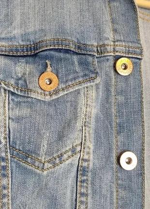 Джинсовый пиджак короткий h&amp;m s3 фото