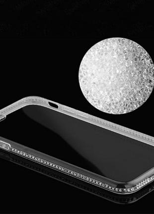 Золотистий силіконовий чохол-накладка з камінцями swarovski для iphone 5/5s7 фото