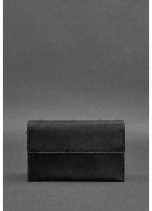 Кожаный мужской клатч-барсетка черный2 фото