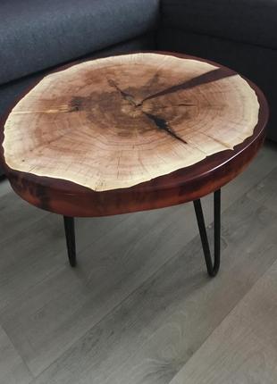 Столик стіл з дерева та епоксидної смоли.1 фото