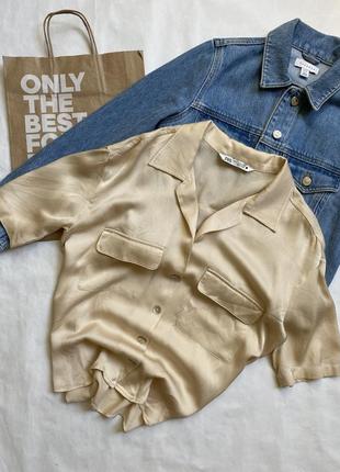 Рубашка с отливом zara шикарная блуза