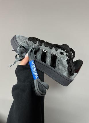 Замшеві кросівки adidas campus green graphite premium