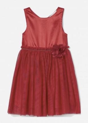 Яркое красное платье h&amp;m в день Святого валентина, сарафан, сарафанчик, 5-6 лет, 116 см, платье, платье,4 фото
