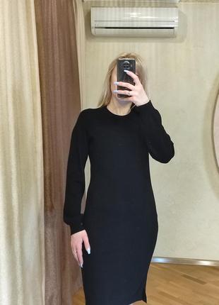 Черное платье миди5 фото