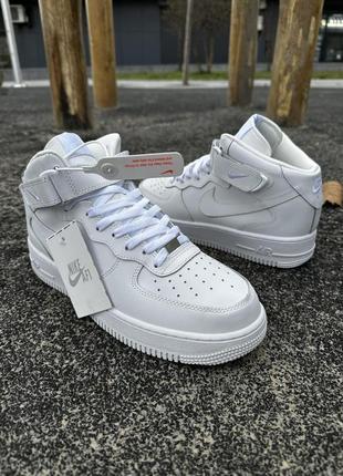 Зимние кроссовки nike air force лицензия (white)3 фото