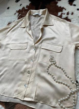 Шикарна блузка від zara сорочка айворі3 фото