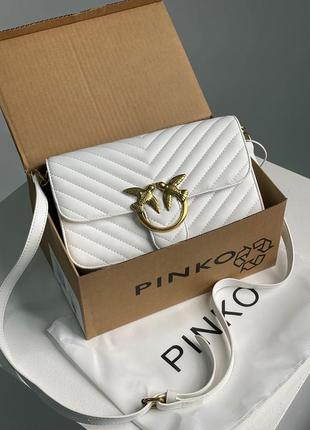 Сумка клатч premium pinko classic love bag bell simply white