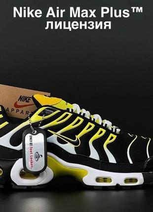 Nike air max plus tn черные с желтым мужские кроссовки найк удобные6 фото