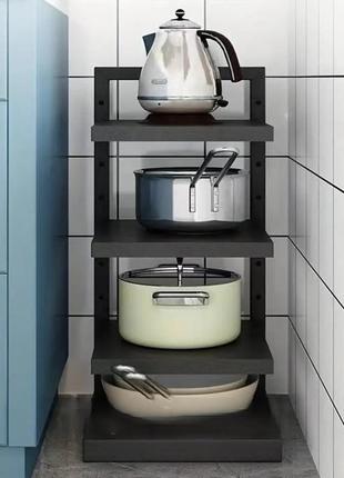 Кухонная полка для хранения кастрюль, 3 уровня kitchen shelf for storing pots / полка на кухню для посуды1 фото
