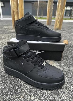 Зимние кроссовки nike air force лицензия (black)