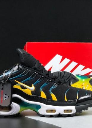 Nike air max plus tn черные с желтым\синие мужские кроссовки найк2 фото