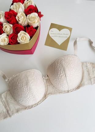 Бюстгальтер кружевной балконет с пуш ап от h&amp;m 💙💛