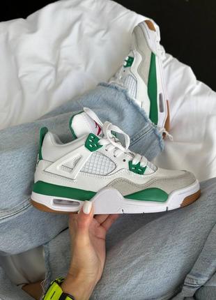 Женские кроссовки найк nike air jordan 4 retro x sb pine green