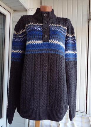 Толстый шерстяной свитер поло большого размера батал3 фото