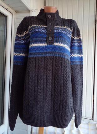 Толстый шерстяной свитер поло большого размера батал2 фото