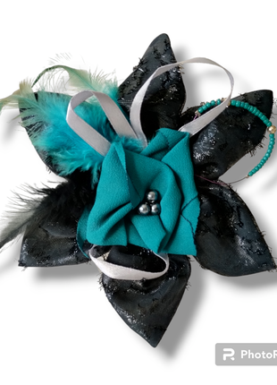 Брошка заколка з пір'ям. прикраса в стилі гетсбі