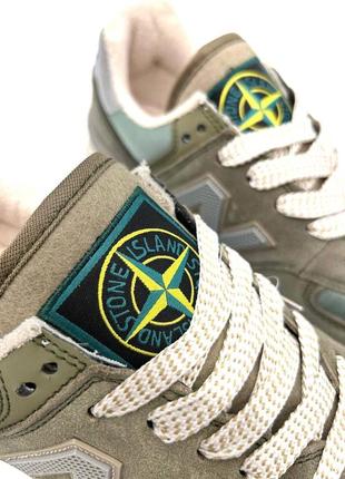 ◼️new balance 574 legacy stone island (хакі)4 фото