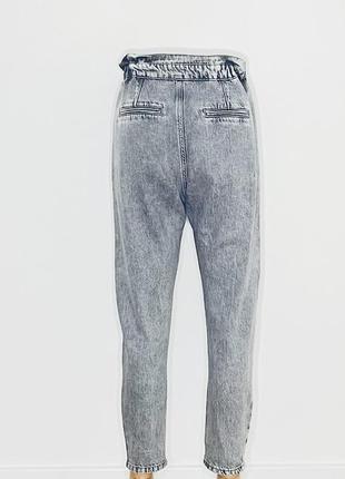 Джинси штани баггі zara жіночі сірі котон стильні модні тренд натуральні класні кишені пояс защипи3 фото